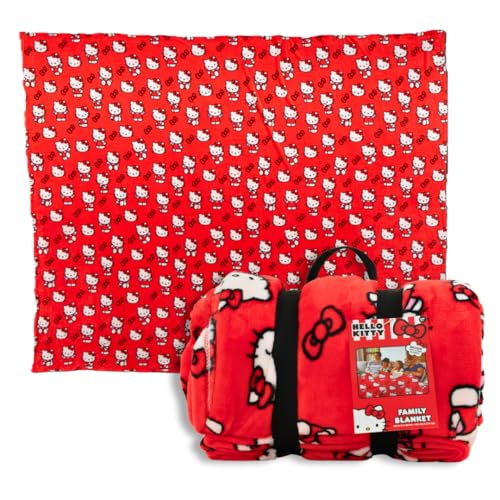 Franco Hello Kitty Bedding - Manta s&uacute;per acogedora de tama&ntilde;o Familiar de Gran tama&ntilde;o, 120 x 108...