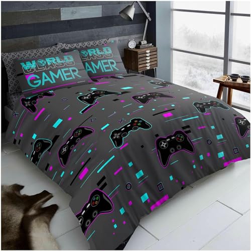GC GAVENO CAVAILIA Juego de Ropa de Cama Gamer para Cama tama&ntilde;o King, Juego de Funda de edred&oacute;n de...