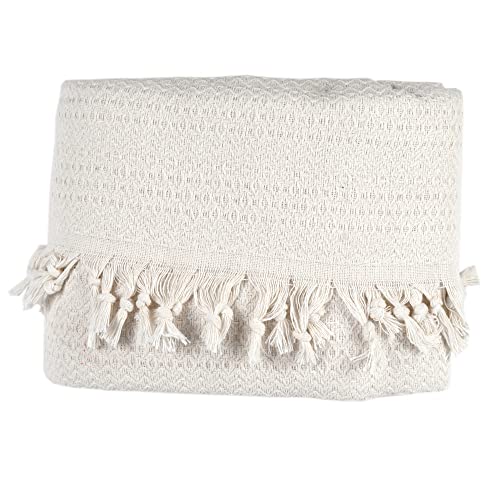 Tuiste Colcha Bouti para una Persona Blanca 150 x 200, Cubre Cama Multiusos, Plaid Cubrecama, Fina...