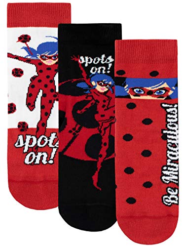 Miraculous Calcetines Paquete de 3 para Ni&ntilde;as Ladybug Multicolor 27/30