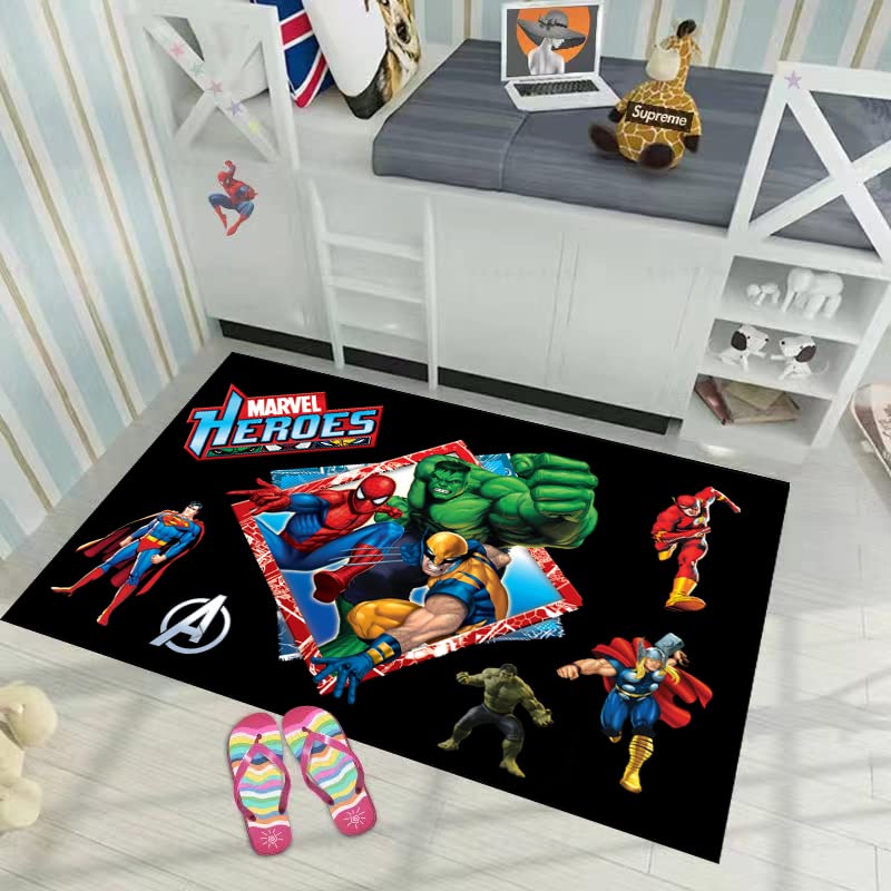 Trebyott Vengadores Anime Alfombra Sala de Estar Dormitorio Ni&ntilde;os Mesilla de Noche Miracle con...