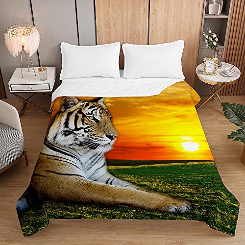 Surwin Colcha de Verano Colcha Bouti, 3D Estampado de Tigre Creativo, Suave y Ligero C&oacute;modo...