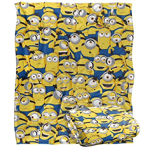 LOGOVISION Minions Group Pattern Manta s&uacute;per Suave con Tacto Sedoso &ndash; 152 x 127 cm