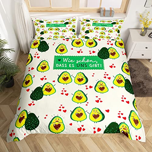 Ropa de cama para ni&ntilde;os, aguacate, frutas verdes, aguacate, ropa de cama individual para ni&ntilde;as,...