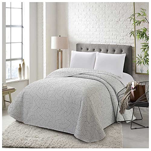 COTTON ARTean- Colcha Bouti Cama 150 Primavera Verano SALINAS Gris Microfibra cepillada...