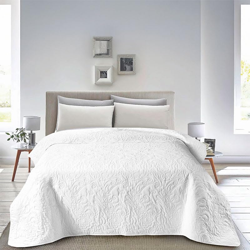 Rufino Díaz Colcha Bouti Hostelería Floral (Blanco - 90 cm)