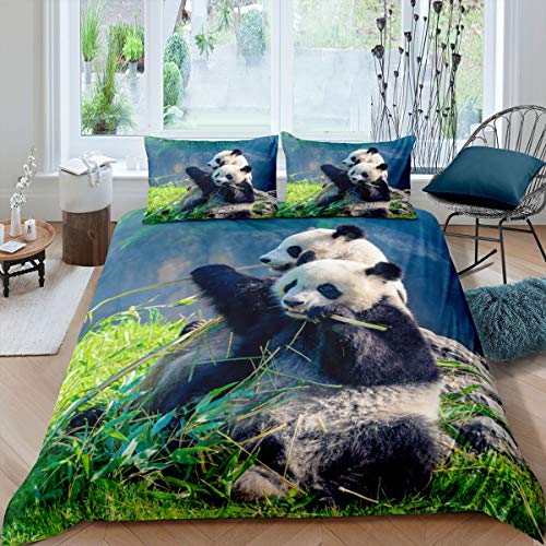 Juego de Conde Oso Panda Oso Panda Impreso, Funda de edred&oacute;n de Dibujos Animados Panda Gigante,...